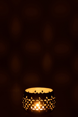 Suport lumanari, Metal , Negru, 12.5x12.5x10 [3]