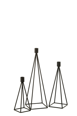 Suport lumanari, Metal , Negru, 12x12x38.5 [1]