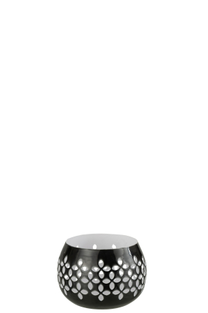 DECORATIUNI - Suport lumanari, Metal , Negru, 13x13x9