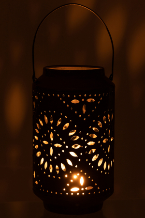 Suport lumanari, Metal , Negru, 18x18x45 [2]