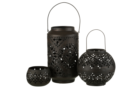 Suport lumanari, Metal , Negru, 18x18x45 [3]