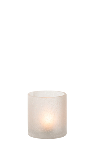 Suport lumanari, Sticla, Alb, 10x10x10 [1]