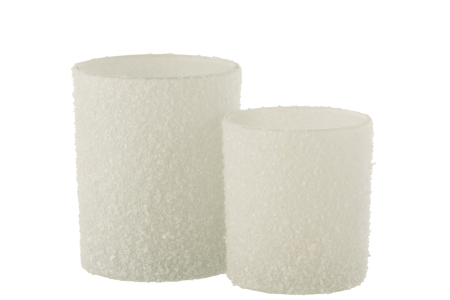 Suport lumanari, Sticla, Alb, 10x10x12 [3]