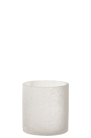 Suport lumanari, Sticla, Alb, 12x12x12 [1]