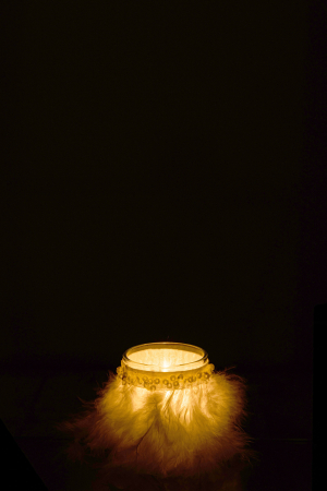 Suport lumanari, Sticla, Alb, 6x6x7.5 [2]