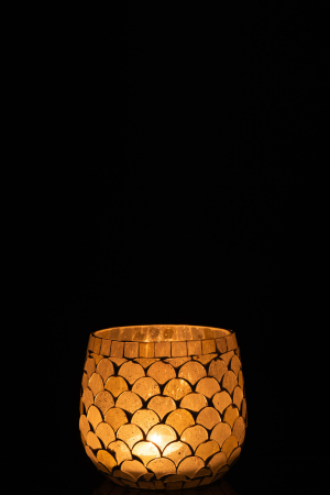 Suport lumanari, Sticla, Alb, 8x8x7.5 [2]