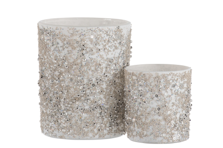 Suport lumanari, Sticla, Argintiu, 10.5x10.5x12.5 [3]