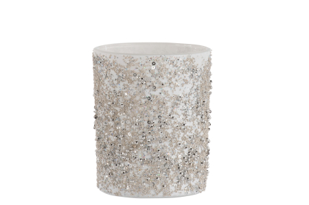 Suporturi lumanari - Suport lumanari, Sticla, Argintiu, 10.5x10.5x12.5
