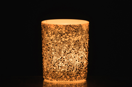 Suport lumanari, Sticla, Argintiu, 10.5x10.5x12.5 [2]