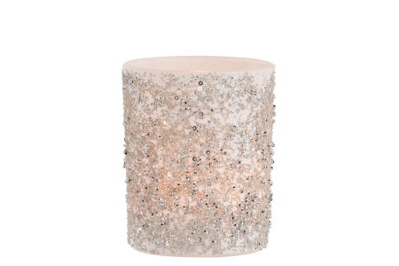 Suport lumanari, Sticla, Argintiu, 10.5x10.5x12.5 [1]