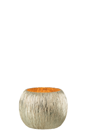 Suport lumanari, Sticla, Argintiu, 10x10x8 [1]