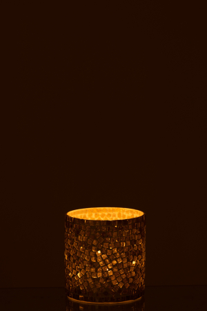 Suport lumanari, Sticla, Argintiu, 11x11x10 [2]