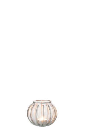 Suport lumanari, Sticla, Argintiu, 11x11x9.5 [2]