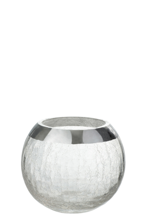 Suporturi lumanari - Suport lumanari, Sticla, Argintiu, 12x12x10.5