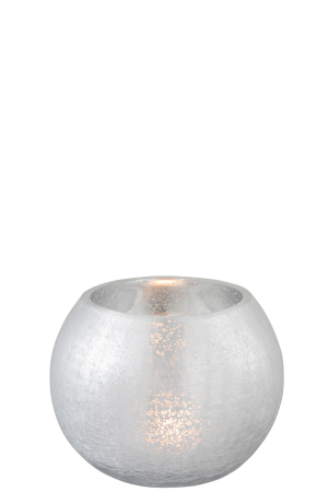 Suport lumanari, Sticla, Argintiu, 15x15x11.5 [1]