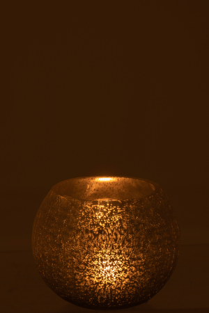 Suport lumanari, Sticla, Argintiu, 15x15x11.5 [2]