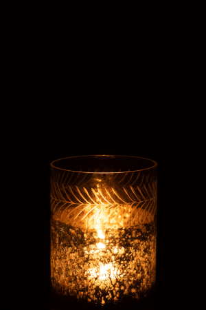 Suport lumanari, Sticla, Argintiu, 16x16x20 cm [3]