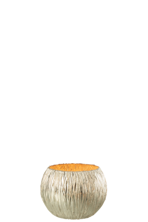 Suport lumanari, Sticla, Argintiu, 8x8x6 [2]