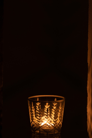 Suport lumanari, Sticla, Argintiu, 9.5x9.5x9 [3]