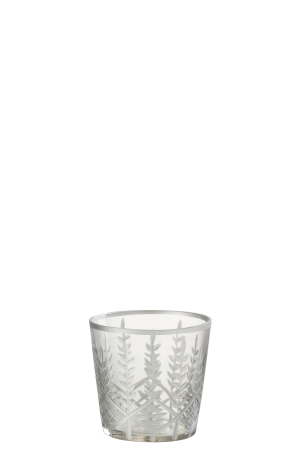 Suport lumanari, Sticla, Argintiu, 9.5x9.5x9 [1]