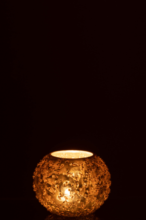 Suport lumanari, Sticla, Auriu, 10.5x10.5x8.5 [2]