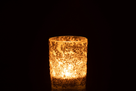 Suport lumanari, Sticla, Auriu, 10x10x12.5 [2]