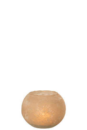Suport lumanari, Sticla, Auriu, 18x18x14 cm [1]