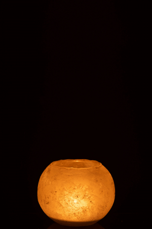 Suport lumanari, Sticla, Auriu, 18x18x14 cm [2]