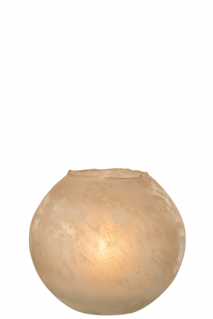 Suport lumanari, Sticla, Auriu, 25x25x22 cm [1]