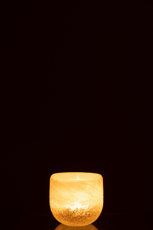 Suport lumanari, Sticla, Bej, 10.5x10.5x9.5 [2]