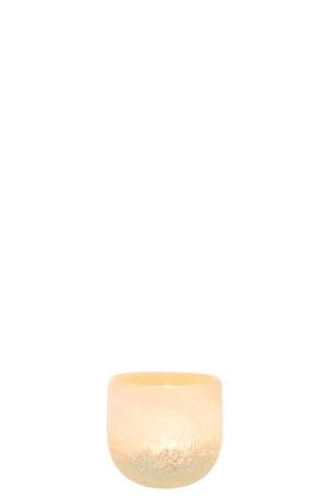 Suport lumanari, Sticla, Bej, 10.5x10.5x9.5 [1]