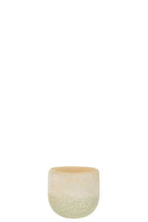 SALE % - Suport lumanari, Sticla, Bej, 10.5x10.5x9.5