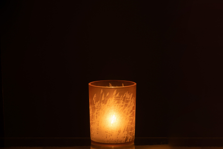 Suport lumanari, Sticla, Bej, 10x10x12.5 [3]