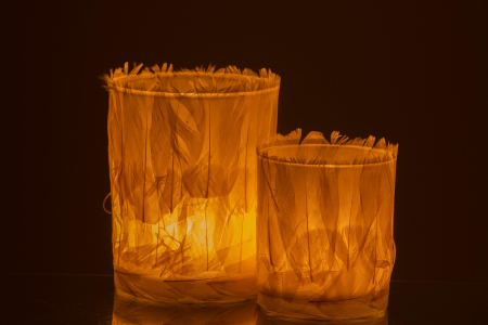 Suport lumanari, Sticla, Bej, 10x10x12 [5]