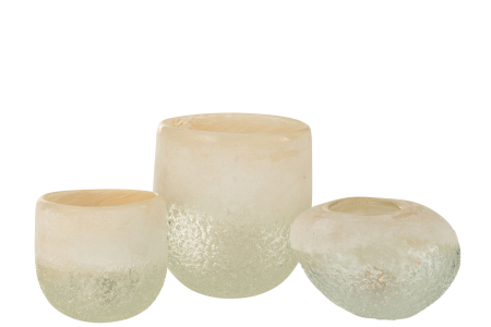 Suport lumanari, Sticla, Bej, 13.5x13.5x14 [3]