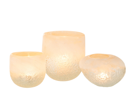 Suport lumanari, Sticla, Bej, 13.5x13.5x14 [4]