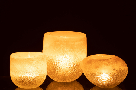 Suport lumanari, Sticla, Bej, 13.5x13.5x14 [5]