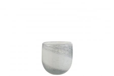 SALE % - Suport lumanari, Sticla, Gri, 10.5x10.5x10 cm