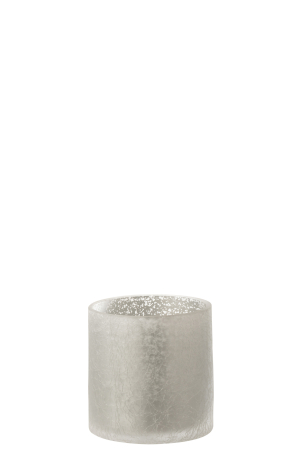 SALE % - Suport lumanari, Sticla, Gri, 10x10x10