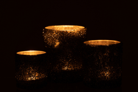 Suport lumanari, Sticla, Gri, 10x10x12 [5]