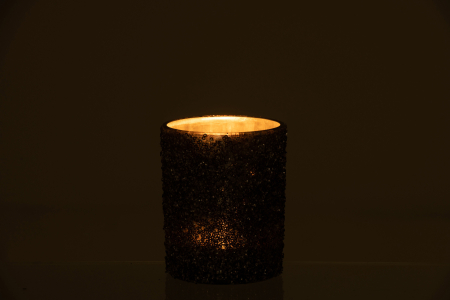 Suport lumanari, Sticla, Gri, 10x10x13 [2]