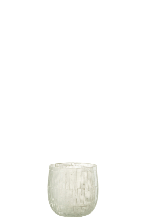 SALE % - Suport lumanari, Sticla, Gri, 12x12x12