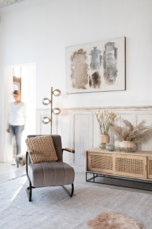 SALE % - Suport lumanari, Sticla, Gri, 13.5x13.5x8.5