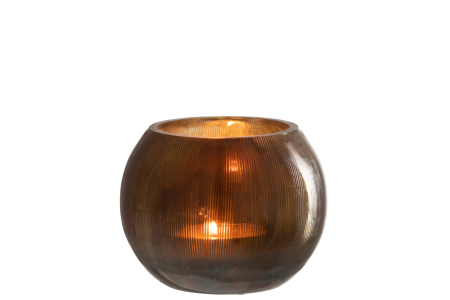 Suport lumanari, Sticla, Gri, 13x13x10 [2]