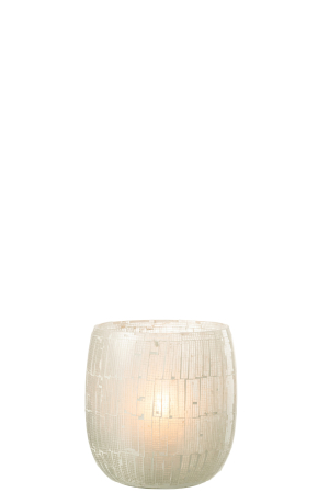 Suport lumanari, Sticla, Gri, 14.5x14.5x16 [1]