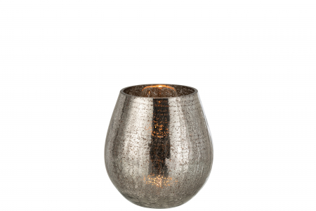 Suport lumanari, Sticla, Gri, 16.5x16.5x17.5 cm [1]