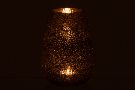 Suport lumanari, Sticla, Gri, 19x19x26 cm [2]