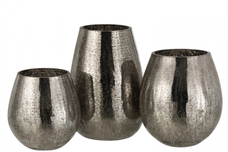 Suport lumanari, Sticla, Gri, 19x19x26 cm [3]