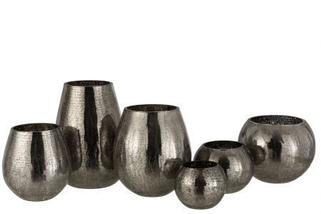 Suport lumanari, Sticla, Gri, 19x19x26 cm [6]