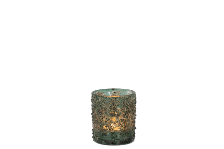 Suport lumanari, Sticla, Gri, 7x7x8 [1]